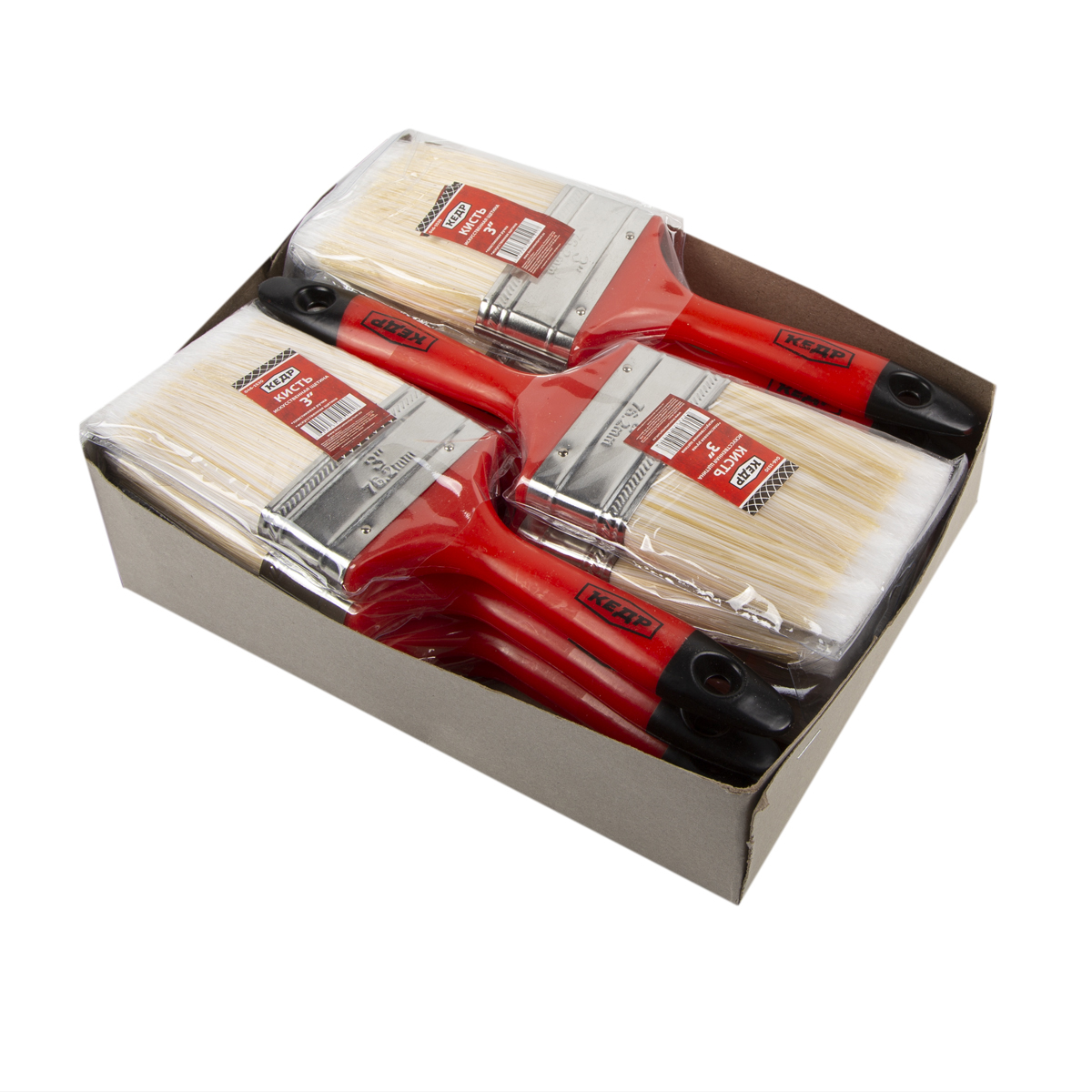 Кисть плоская искуств.щетина  №3 /75 мм  (12/180) пласт.ручка "кедр"  046-1530