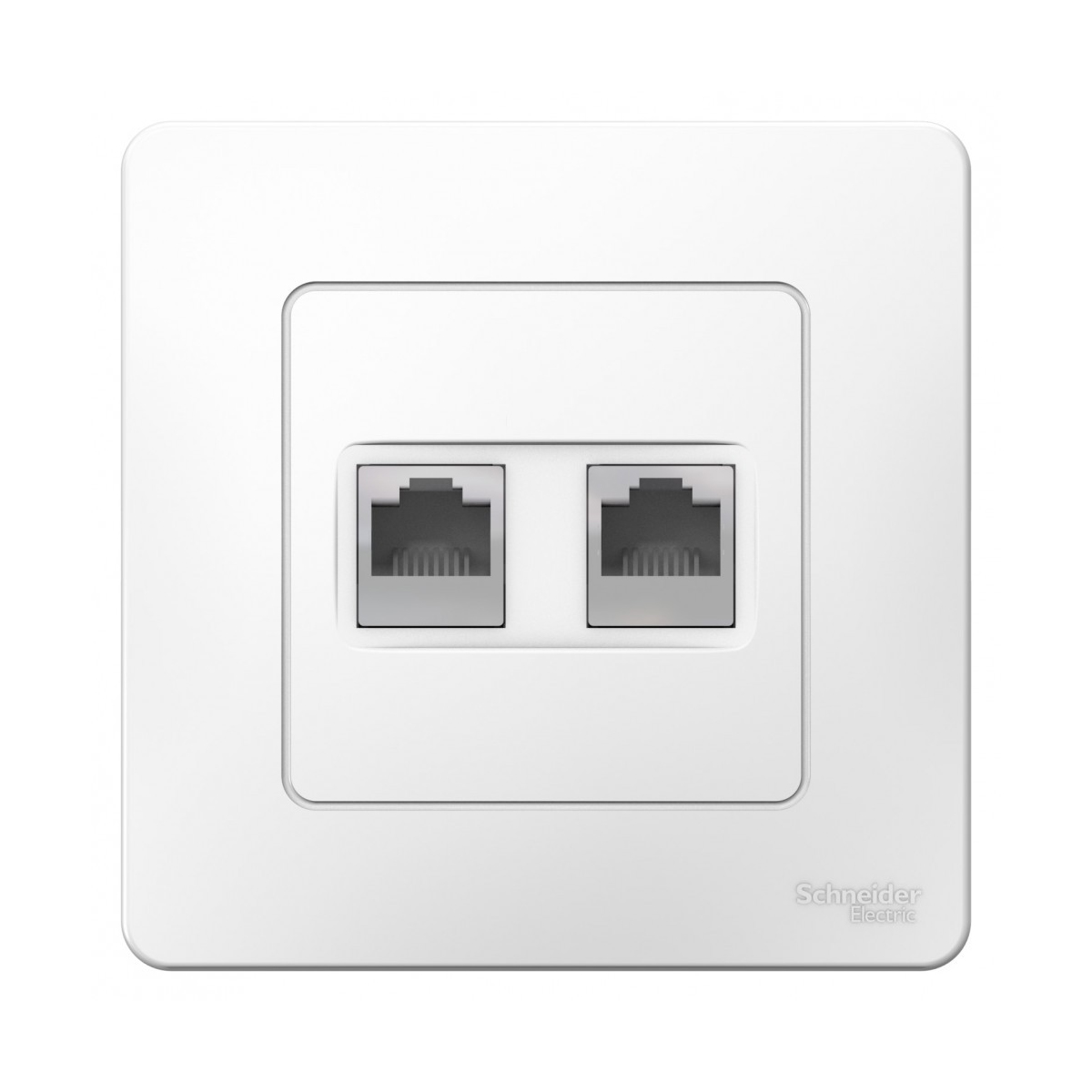 Розетка компьютерная "blanca" 2-х местн. rj45, белый (1/10/60) "schneider"