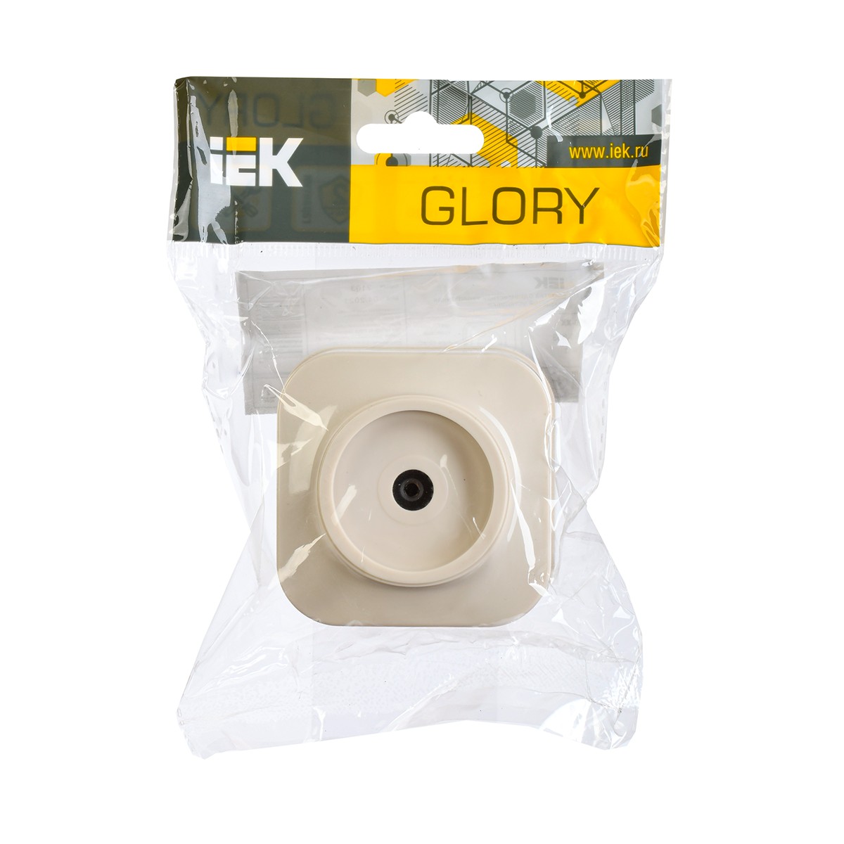 Розетка телевизионная открыт. уст. "glory" ртв20-хк, кремовый (1/30/360) "iek"