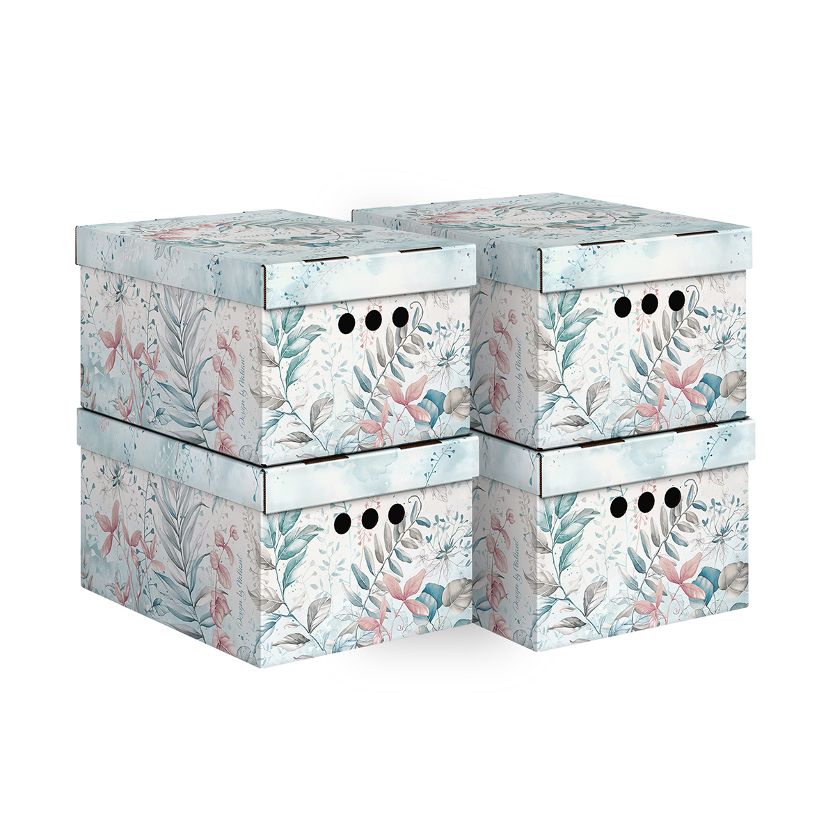 Короб для хранения "botanic light" 25*33*18,5 см (набор 4 шт.) (1/10) "valiant" bt-bctn-lg-4s