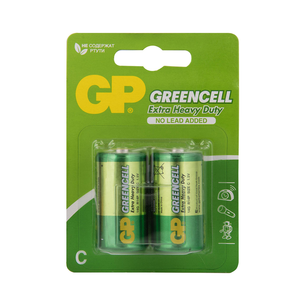 Батарейка gp greencell 14g-2cr2  тип с (2 шт. в слюде) (10/120)