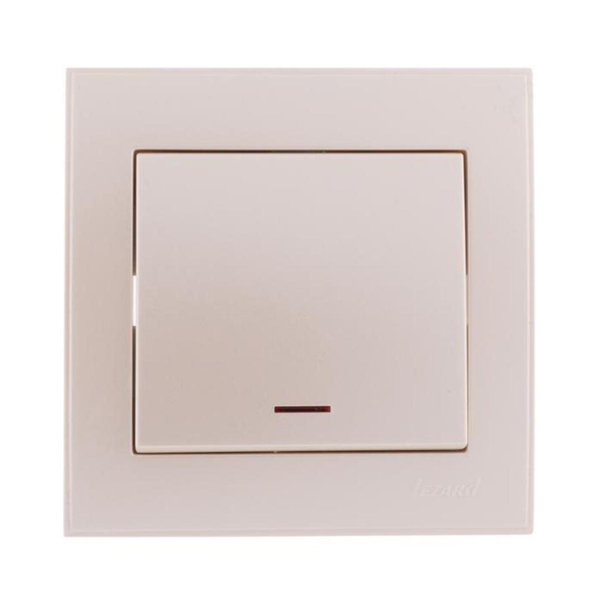 Выключатель "rain" 1 кл. с индикатором, жемчужно-белый металлик (1/10/120) "lezard" 703-3030-111