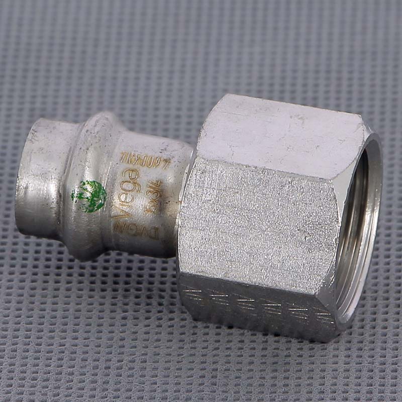 Муфта пресс-В с накидной гайкой 15х3/4" нержавеющая сталь Sanpress Inox VIEGA