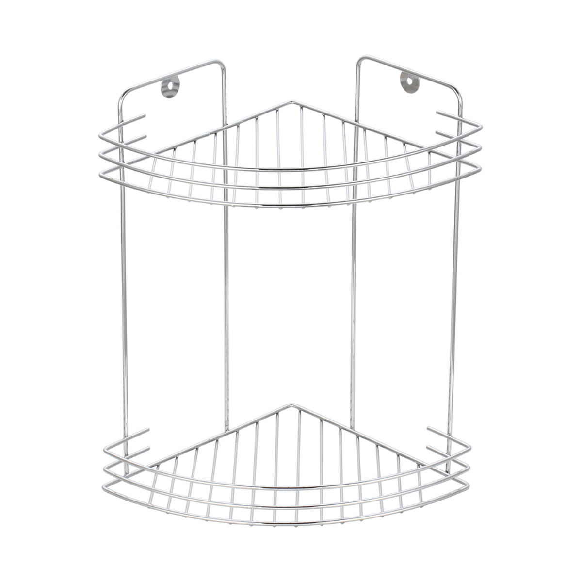Полка для ванной угловая 2-х ярусная 19*19*29 см хром. (1/12) "рыжий кот" w2672с-2