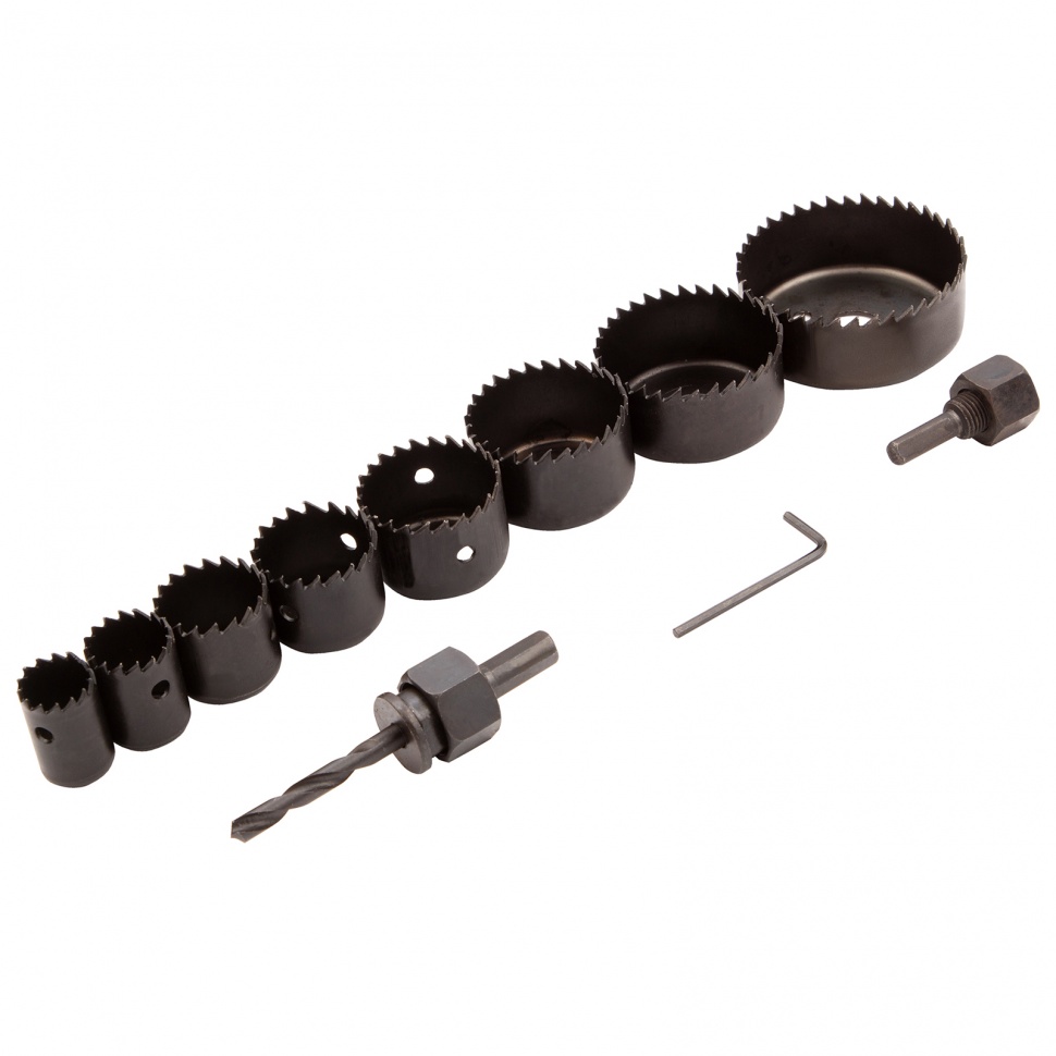 Набор кольцевых пил по дереву, 19-64 мм, 11 предметов Matrix (70473)