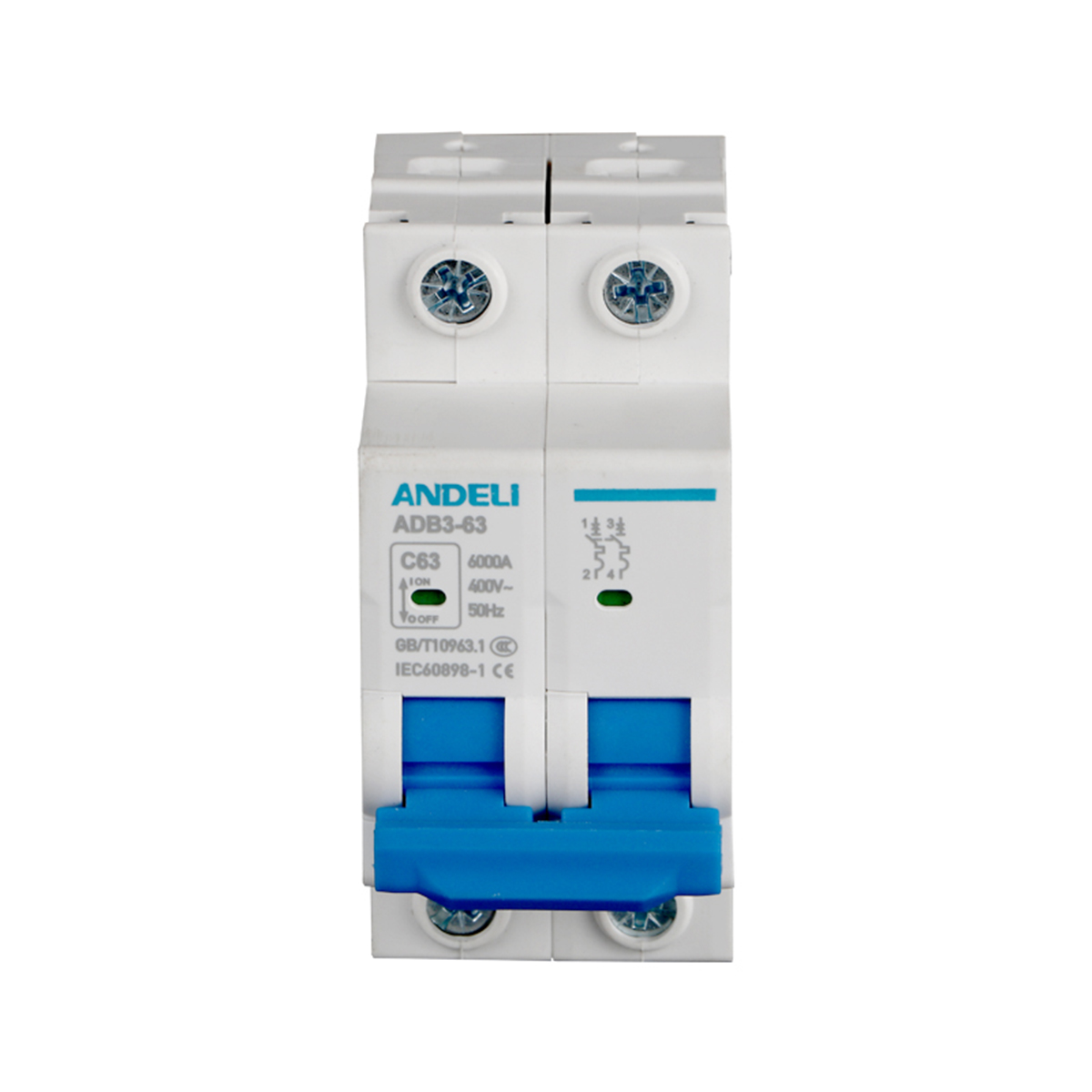 Выключатель автомат. adb3-63 2p 16a 6ka тип c (1/6/90) "andeli"