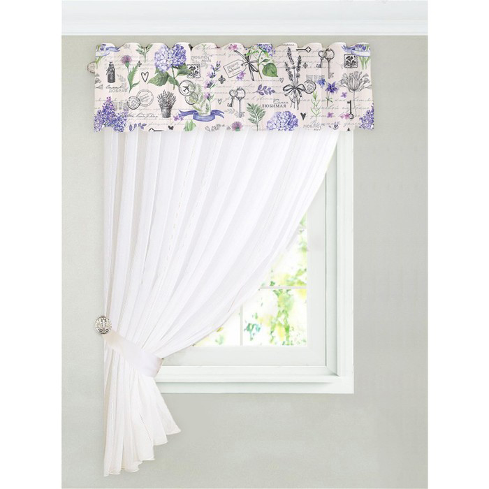 Тюль с подхватом и ламбрекеном "магия прованса" 250*200 см, вуаль (1) "этель" 4665412