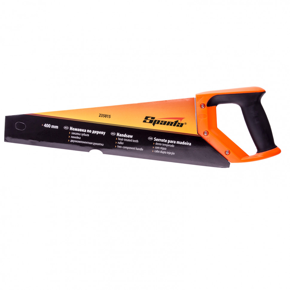 Ножовка по дереву, 400 мм, 7-8 TPI, зуб 2D, каленый зуб, двухкомпонентная рукоятка Sparta (235015)