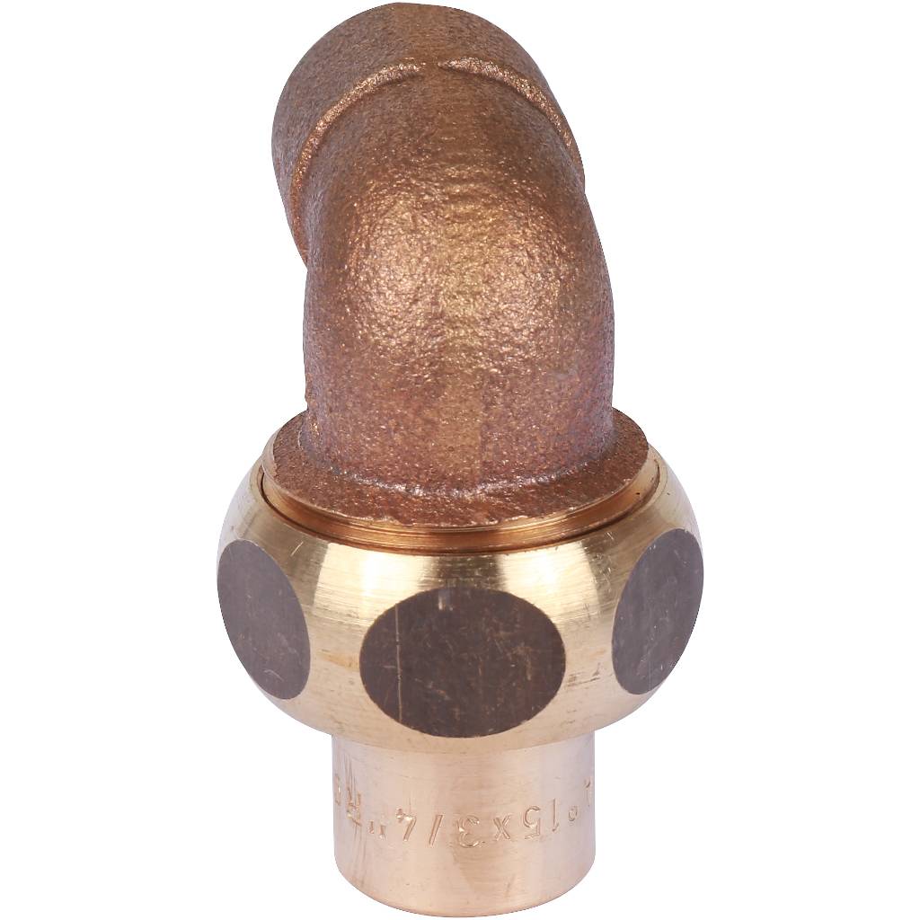 Сгон угловой 15 мм самоуплотняющийся SANHA под пайку бронзовый