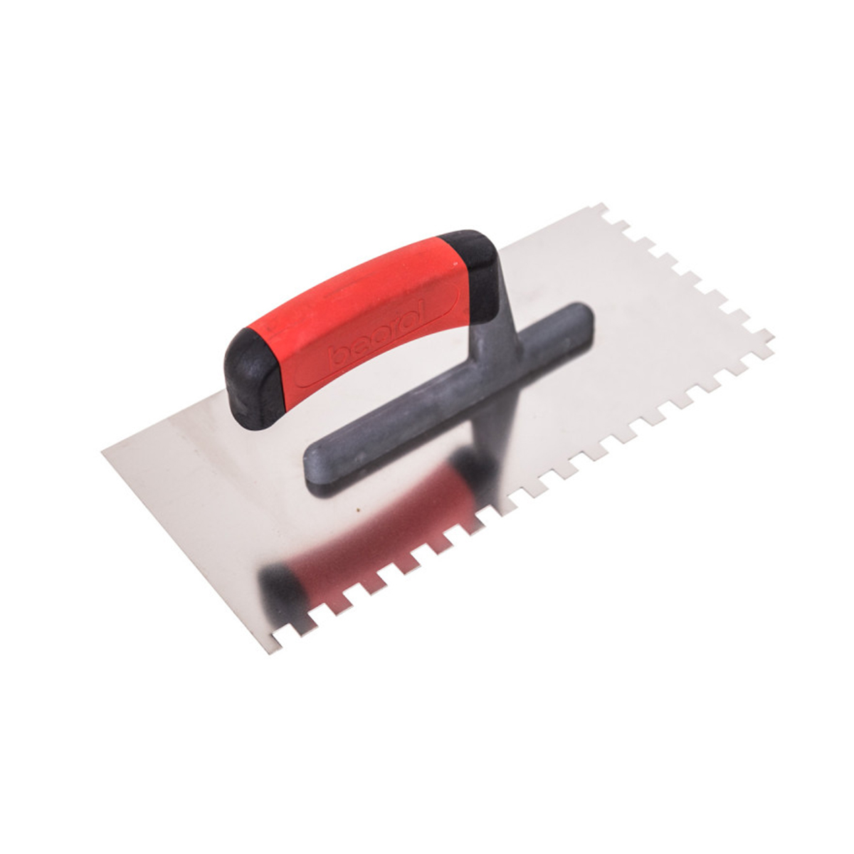 Гладилка зубчатая нержав. 270 x 130 мм зуб 8 х 8 мм двухкомп. ручка (1/10) "beorol"