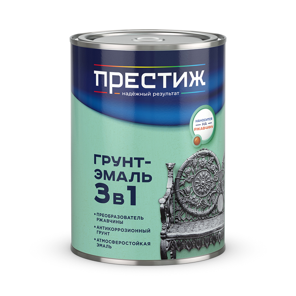 Грунт- эмаль по ржавчине белая  0,9 кг (1/14) "престиж"