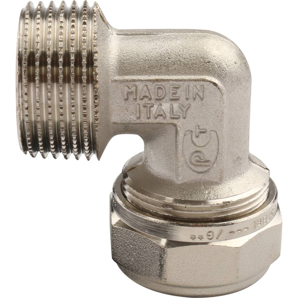 Угол переходной 26 х 1'' НР обжимной TIEMME для металлопластиковых труб