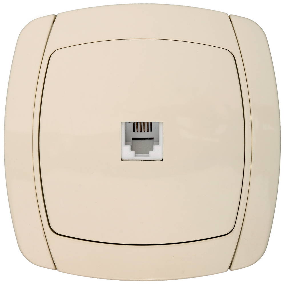 СВЕТОЗАР City light, телефонная, одинарная в сборе, цвет бежевый, электрическая розетка (SV-54217-B)