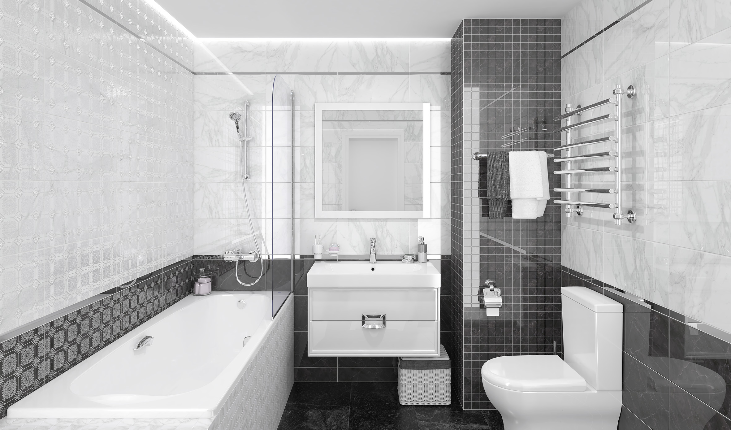 Olimpus декор мозаичный чёрный 25x25