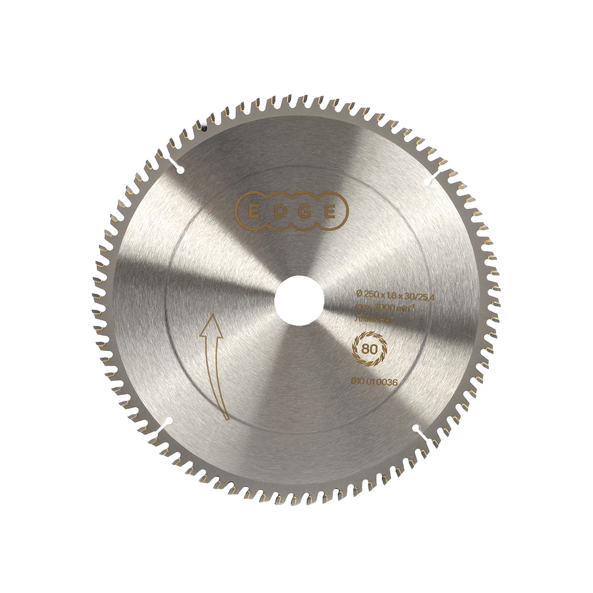 Диск пильный по ламинату 250 х 30/25,4, 80 зубьев (1/25) "edge by patriot" 810010036