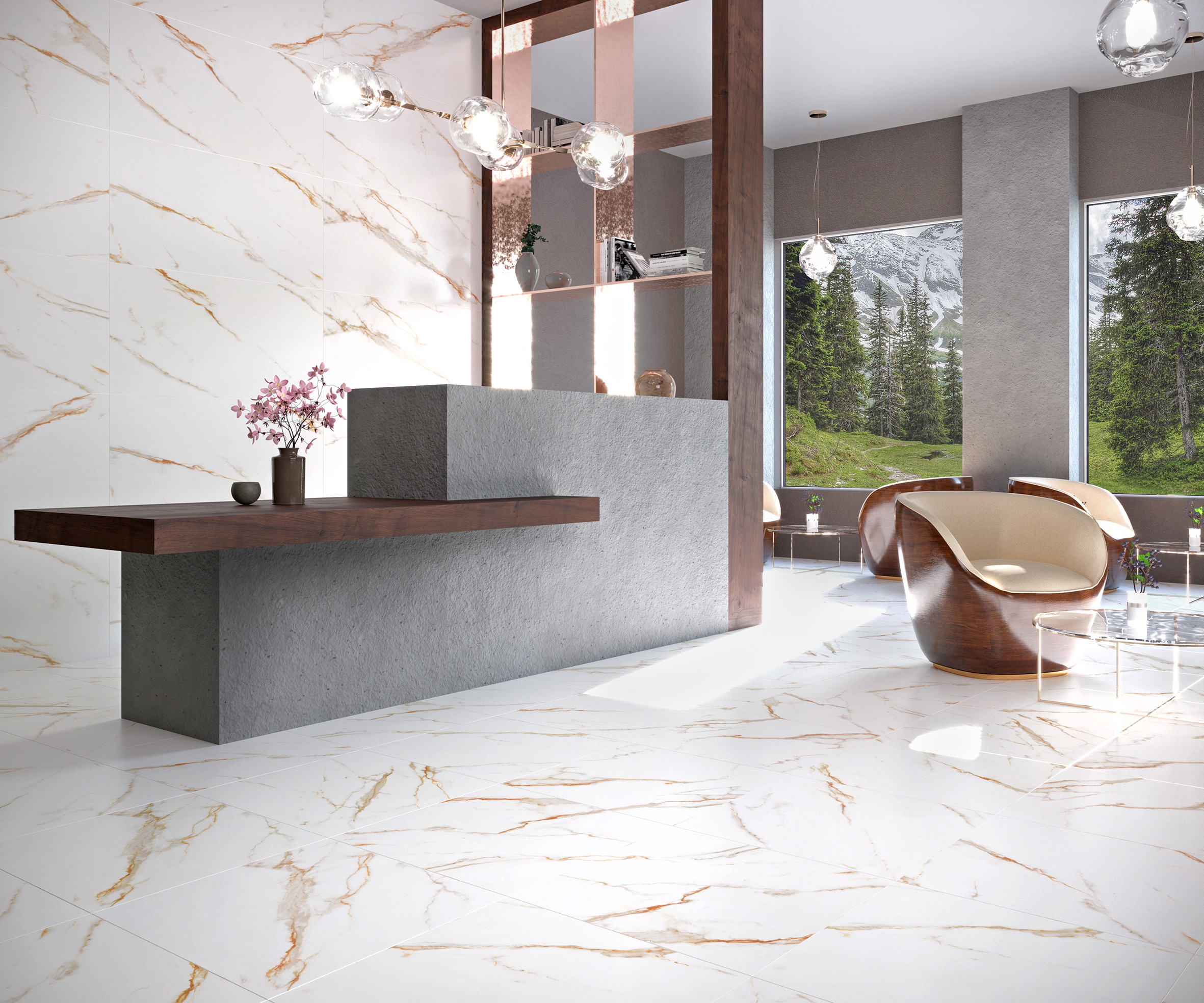 Venato calacatta gold керамогранит белый сатинированный 60x60