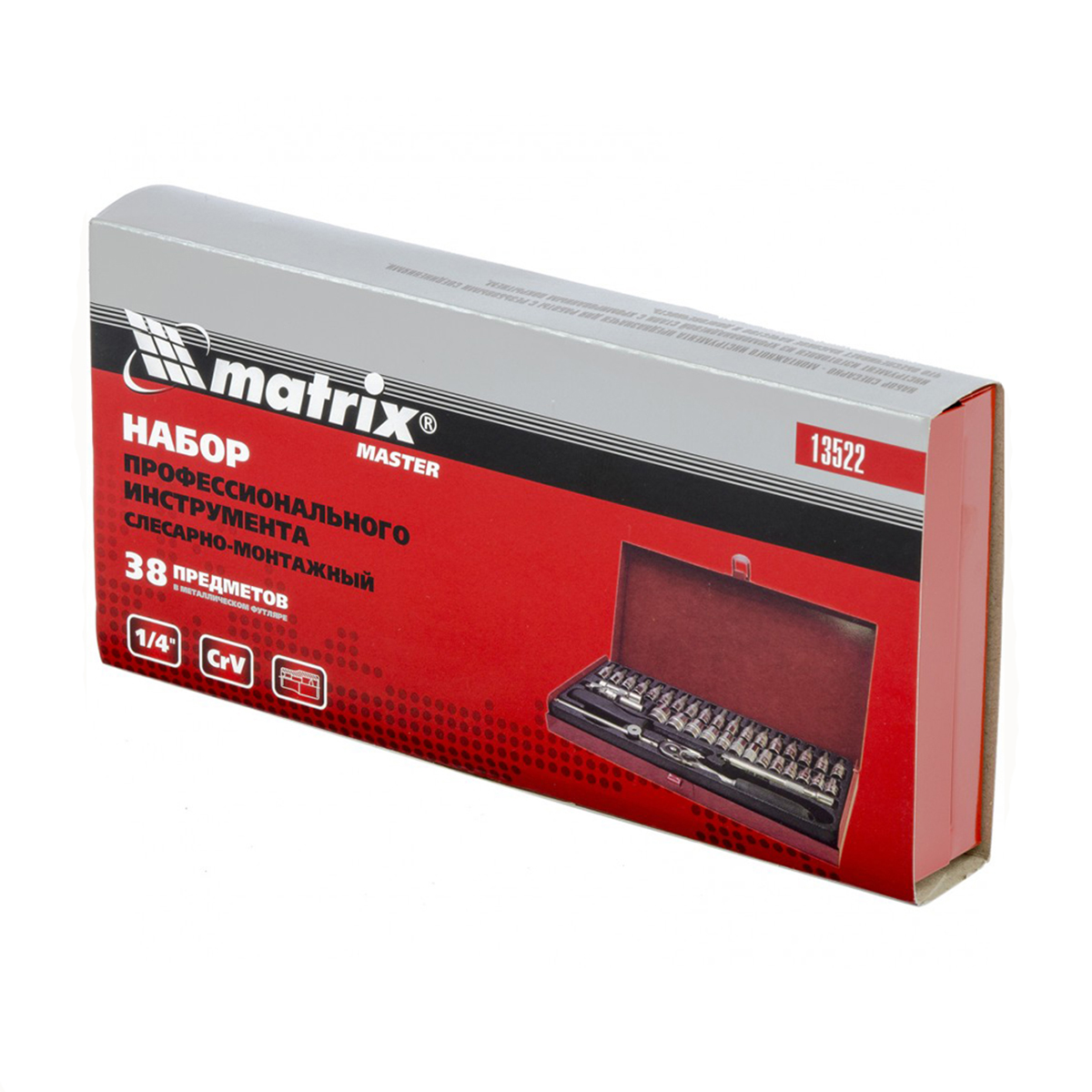 Набор инструментов для автомобиля 1/4" с квадратом (38 предм.) (1/12) "matrix"