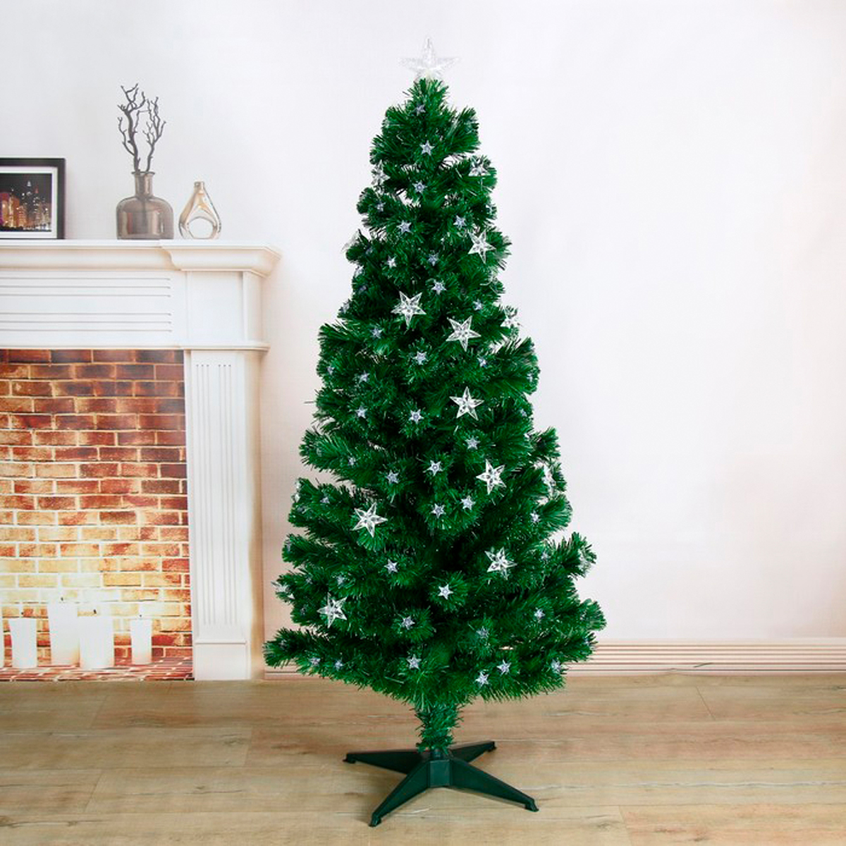 Ель декор. фиброоптич. t908v12-150  150 см, 170 веток (зеленая) "зимнее волшебство" 2338610