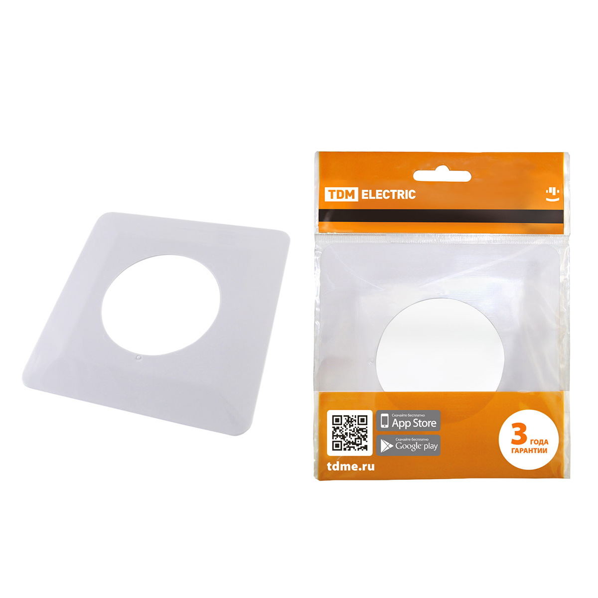 Рамка защитная для выключ./розеток одноместная 130*130 мм, белая (1/100) tdm sq1822-0002