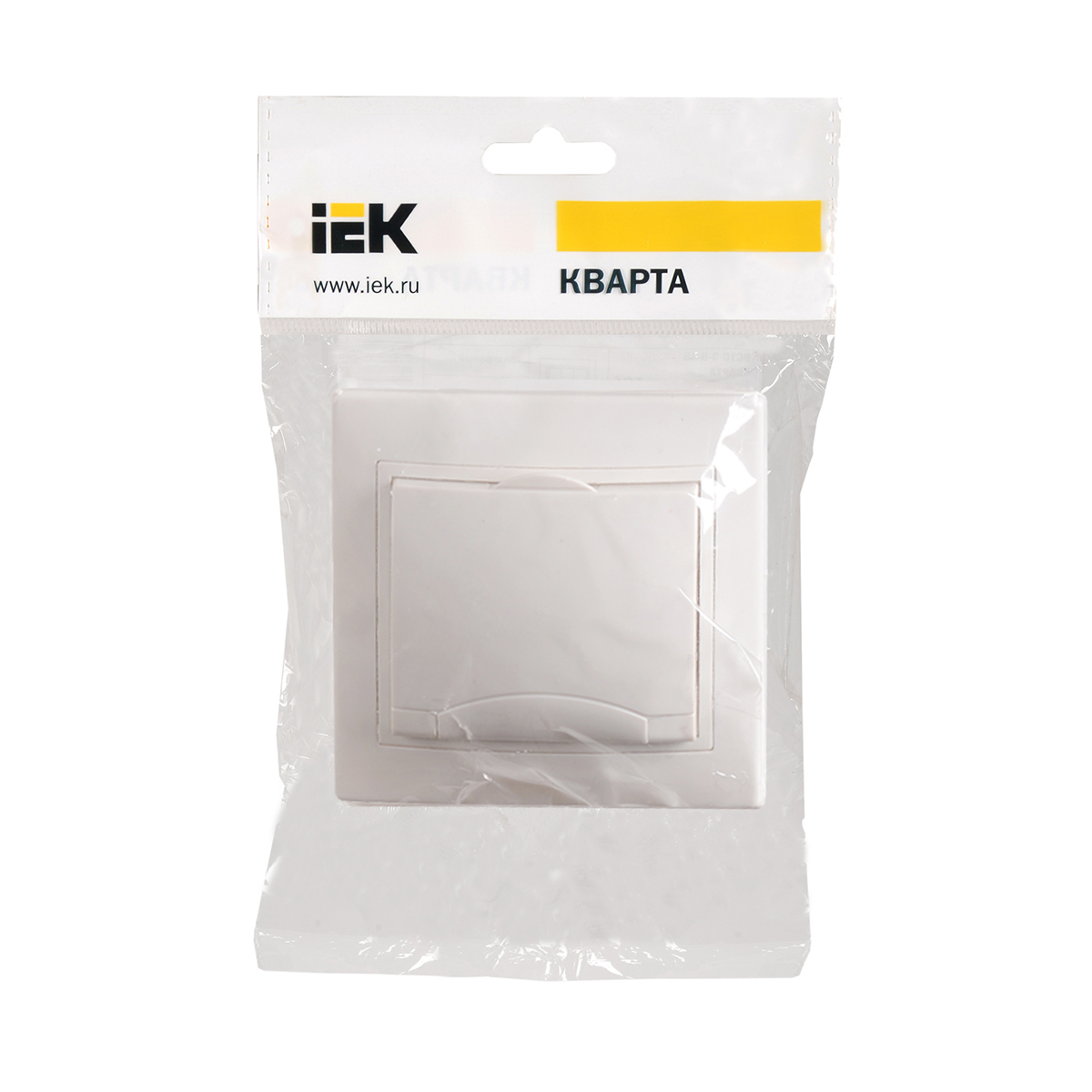 Розетка "кварта" 1 местн. с заземл, с крышкой рсб10-3-кб, 16а, белый (1/8/160) "iek"