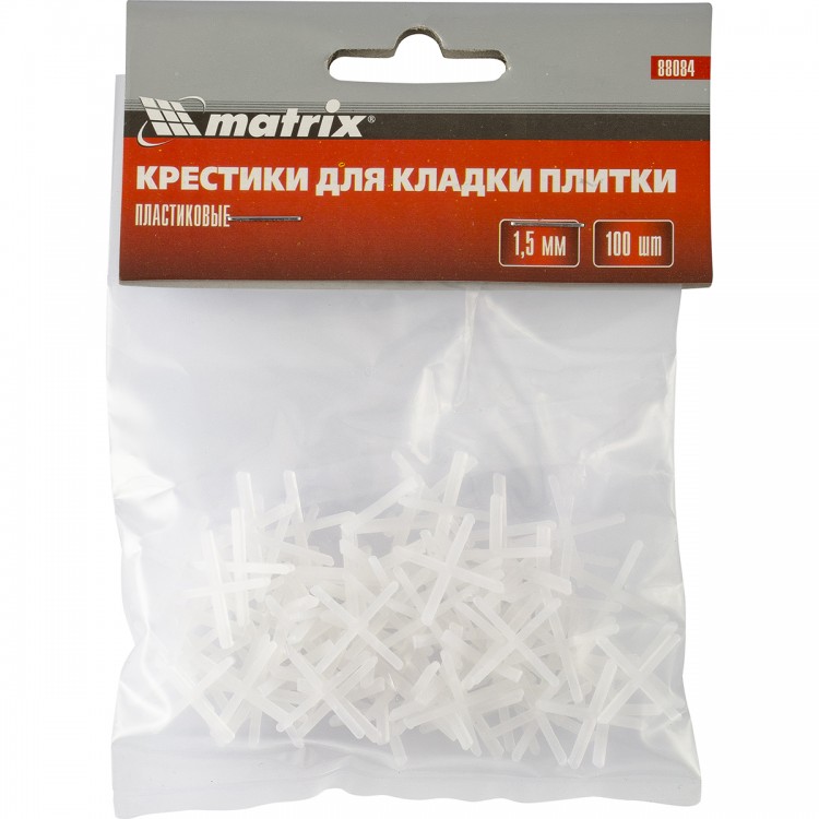 Крестики, 1.5 мм, для кладки плитки, 100 шт Matrix (88084)