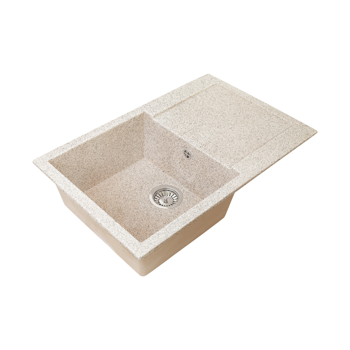Мойка для кухни врезная искуств. камень gs-25-302 с крылом 775*495 мм песочная "granstones"