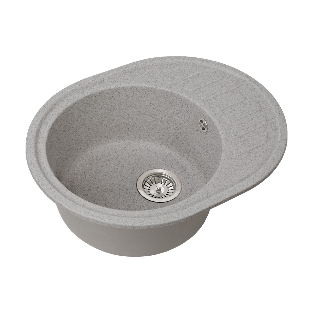 Мойка для кухни врезная искуств. камень gs-62-309 с крылом 620*500 мм темно-серая "granstones"