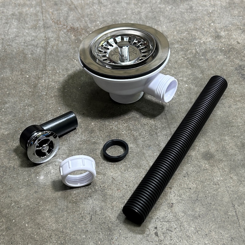 Слив-перелив McALPINE для раковины L=235 х 25 мм, 113 мм реш. (металл), выход 1 1/2", хром