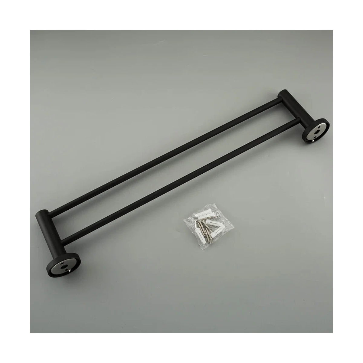 Полотенцедержатель двойной f30209 (нерж.сталь), черный (1/10/20) "frap"