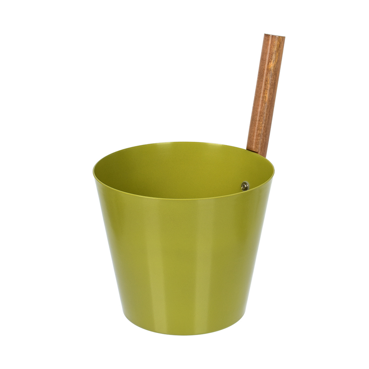 Бадья для бани и сауны алюмин. 5 л, дерев. ручка (оливковая) (1/4) "банные штучки" 41282