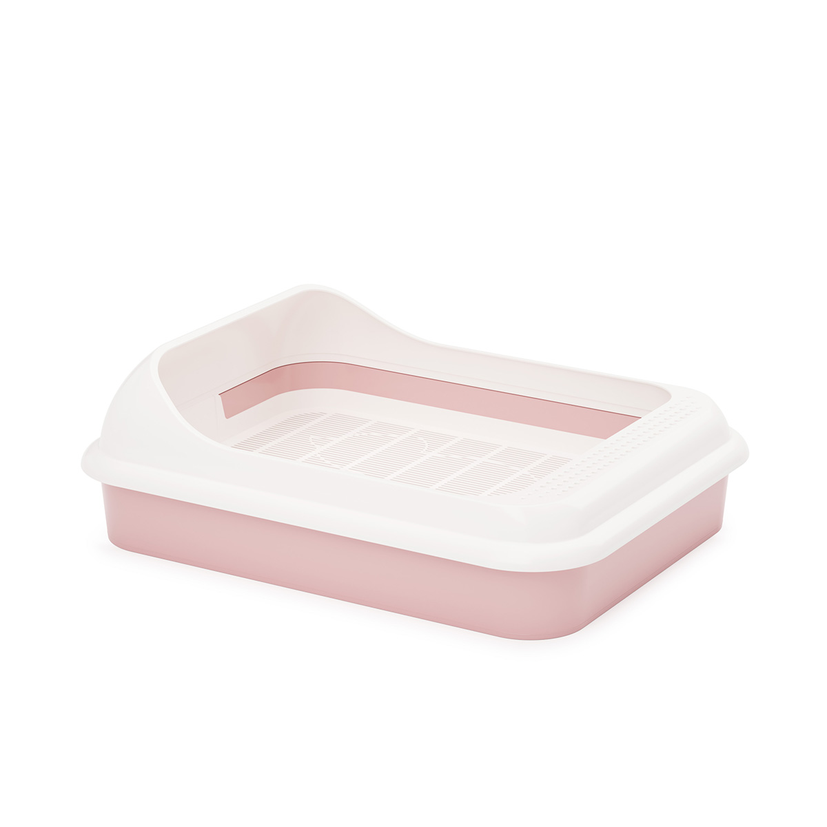 Лоток для животных "лекси" с рамкой и решеткой (розовый) (1/14) "альтернатива" м6933