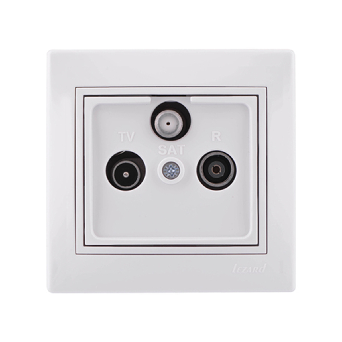 Розетка спутниковая "mira" оконечная (sat-sat-tv-radio) белый (1/10/120) "lezard" 701-0202-159