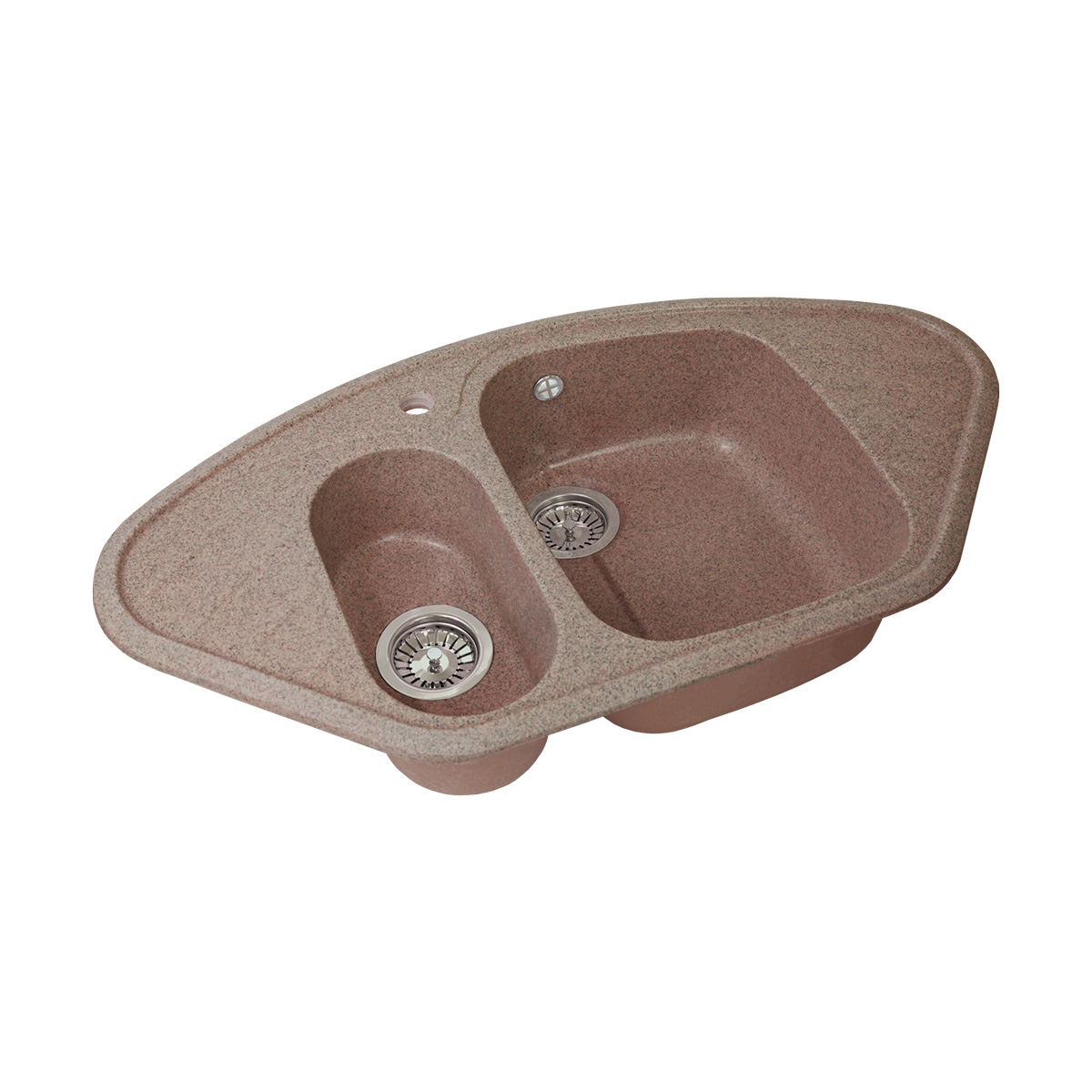 Мойка для кухни врезная искуств. камень gs-14-307 угловая двойная 945*495 мм терракот "granstones"