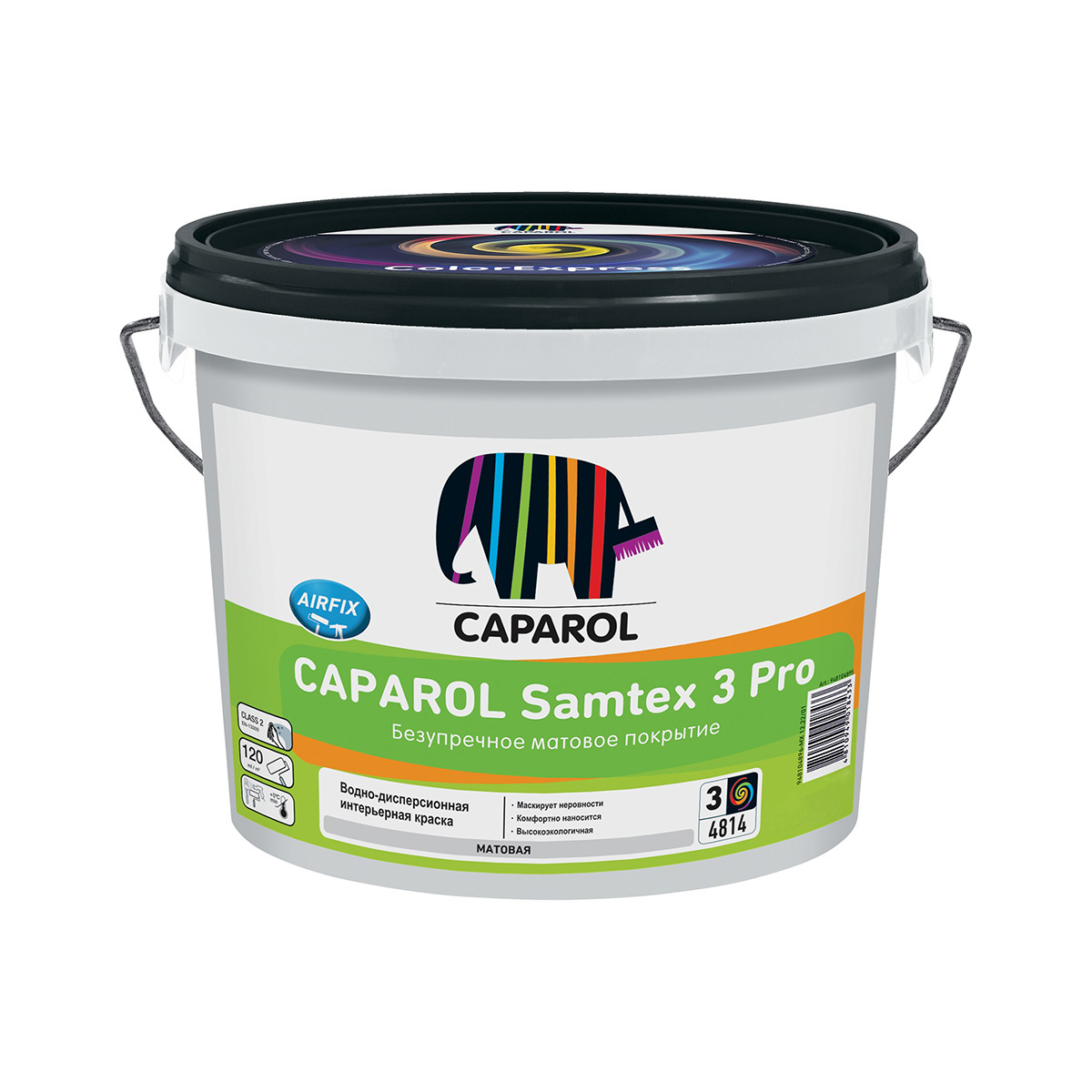 Краска интерьерная "samtex 3 pro" база 3 (бесцветная) 9,4 л (1) "caparol"