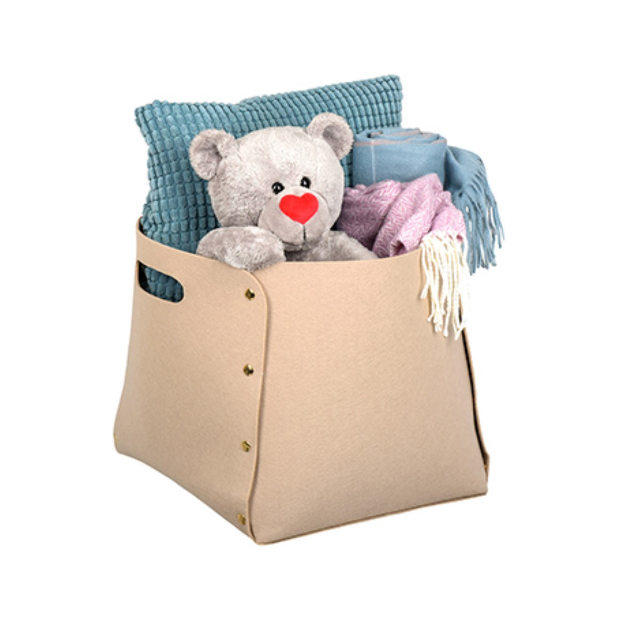 Корзина из фетра 30*30*30 см (бежевый) (1/6) "qwerty"