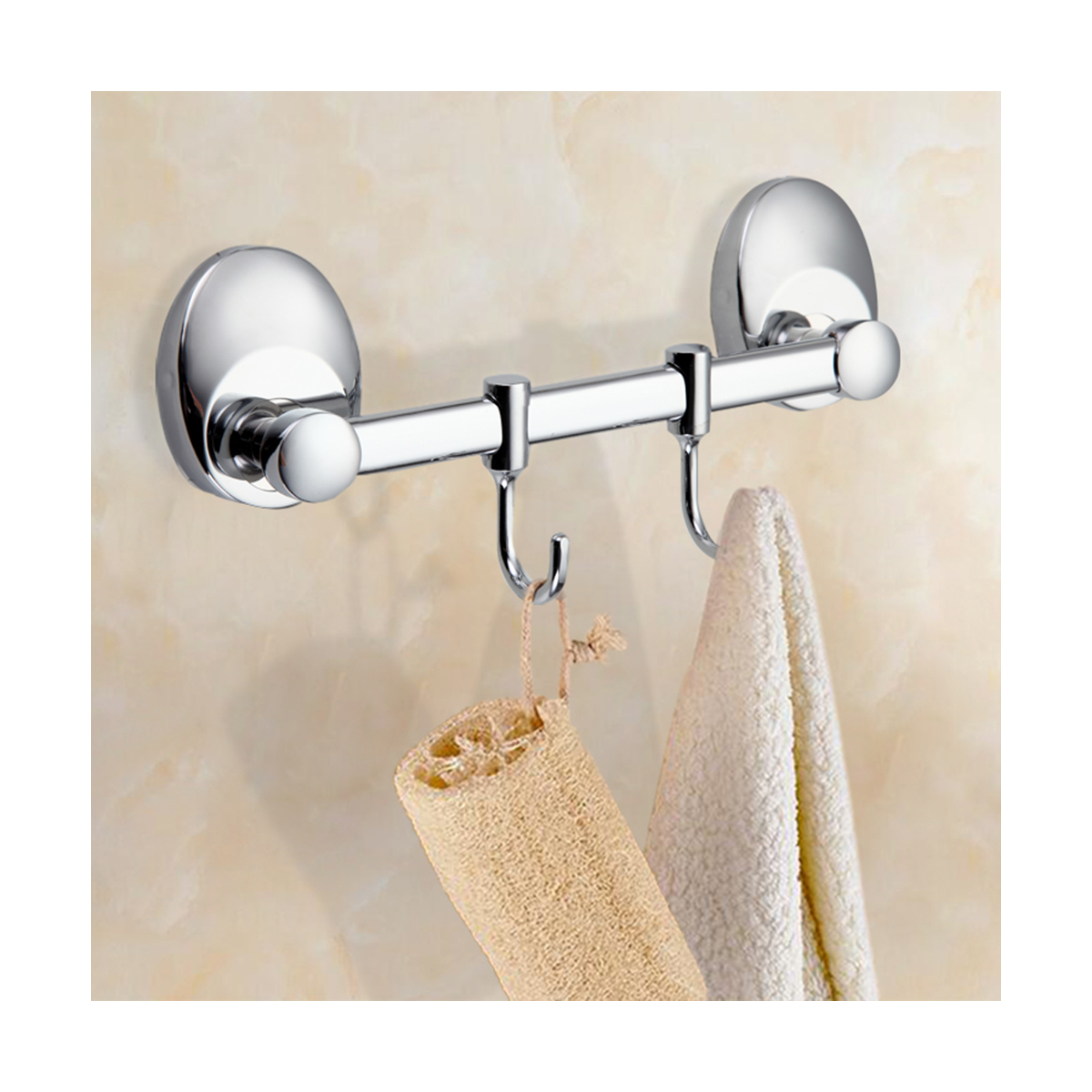 Крючок-вешалка на планке (2 крючка) f1615-2, хром (1/20/40) "frap"