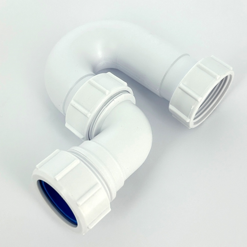 Сифон McALPINE трубный Р-образный (1 1/4"х32мм) без выпуска; высота 120мм; компрессионный Ду=32мм