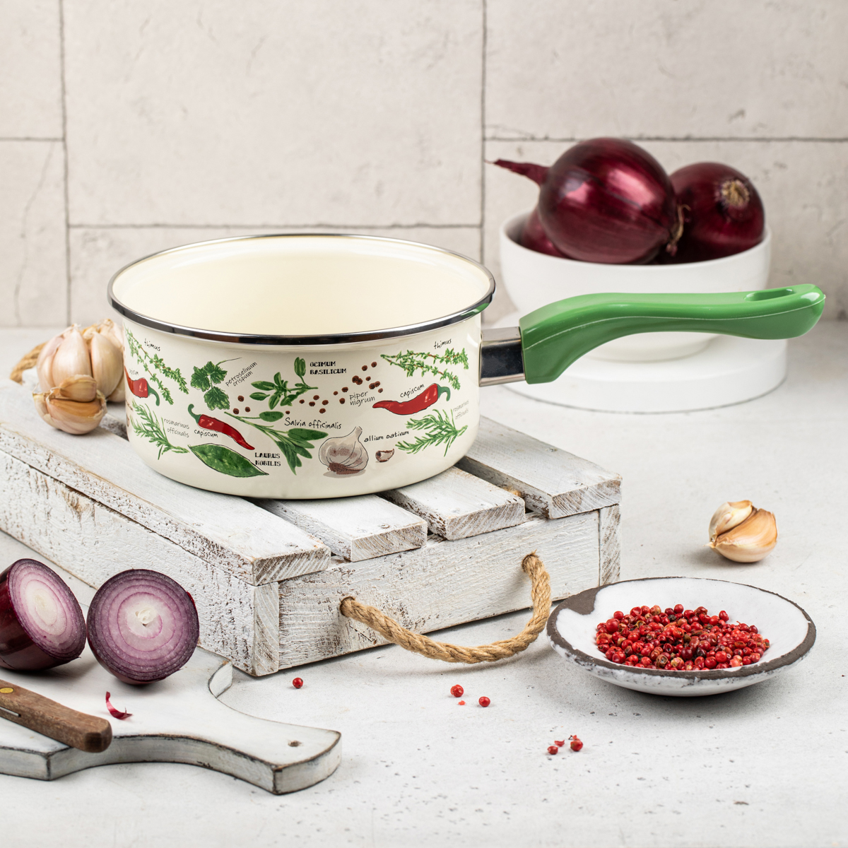 Ковш эмалиров. "специи" 1,5 л, 16 см (1/4) "metrot"