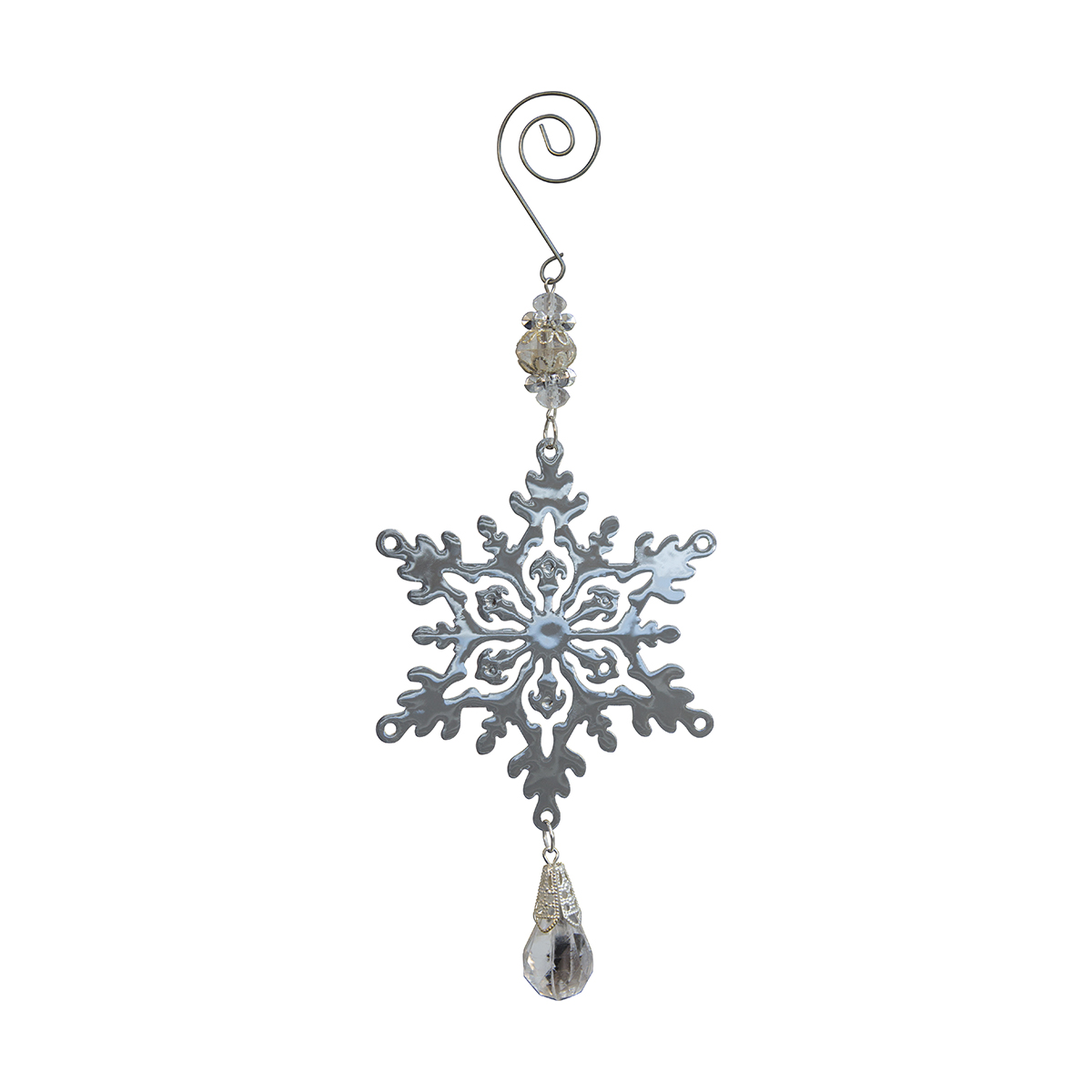 Украшение новогоднее "снежинка" 8,5*10 см, серебро (1/36/288) "волшебная страна"