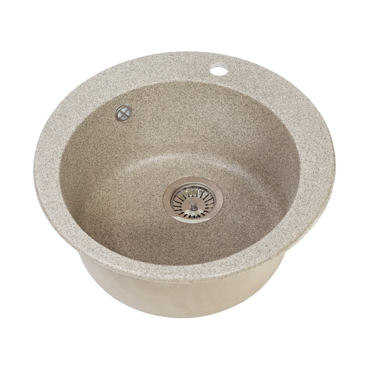 Мойка для кухни врезная искуств. камень gs-05-302 d-510 мм песочная "granstones"