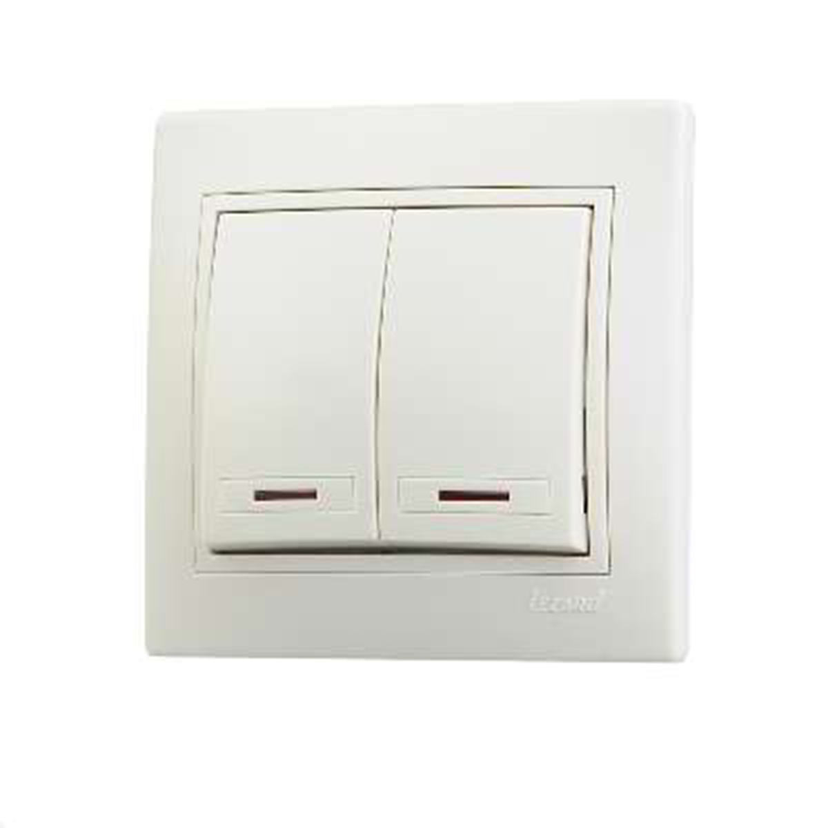 Выключатель "mira" 2-х кл. с индикатором, кремовый (1/10/120) "lezard" 701-0303-112