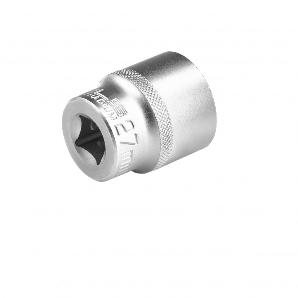 Головка торцевая, 27 мм, двенадцатигранная, CrV, под квадрат 1/2, хромированная Stels (13671)