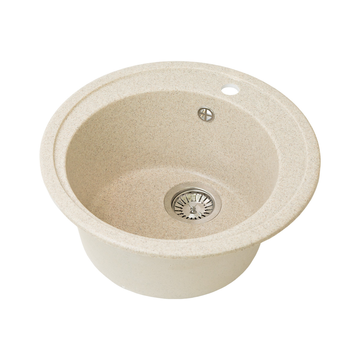 Мойка для кухни врезная искуств. камень gs-02-328 d-500 мм бежевая "granstones"