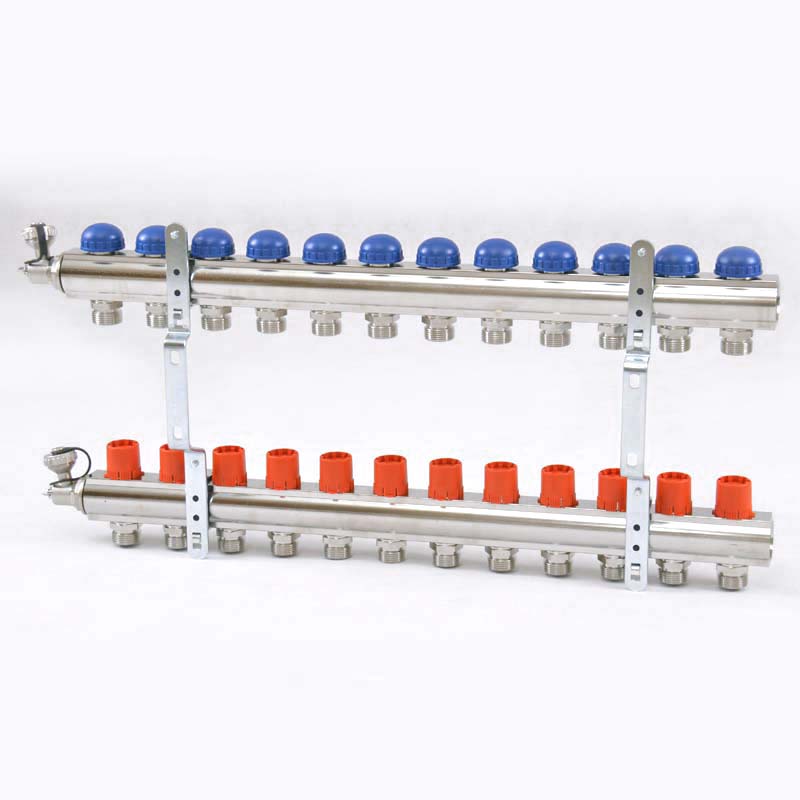 Колл. группа UNI-FITT 1"x3/4" ЕК 12 выходов с регулировочными и термостатическими вентилями