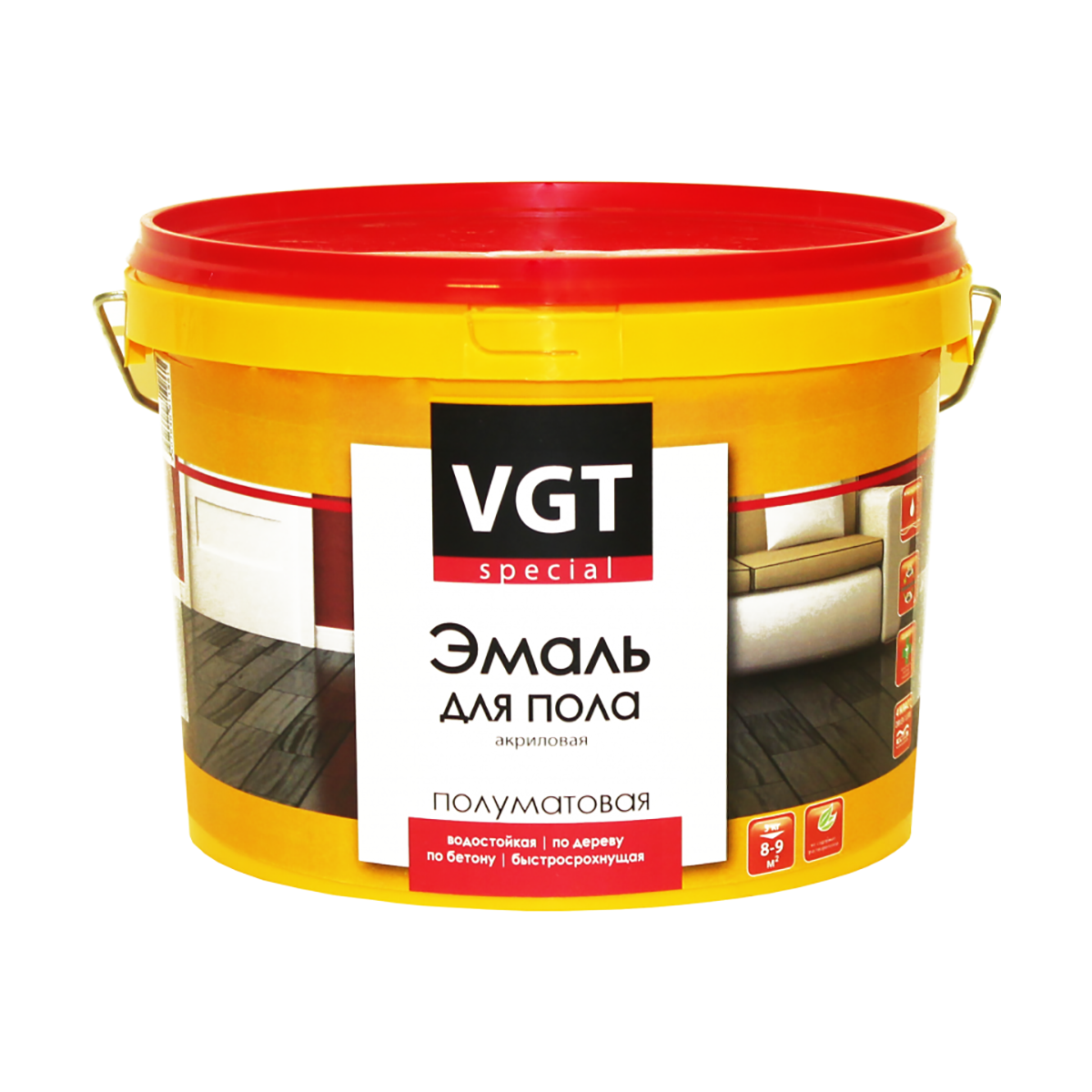 Эмаль вд-ак-1179 "профи" для пола коричневая 10 кг (1) "вгт"