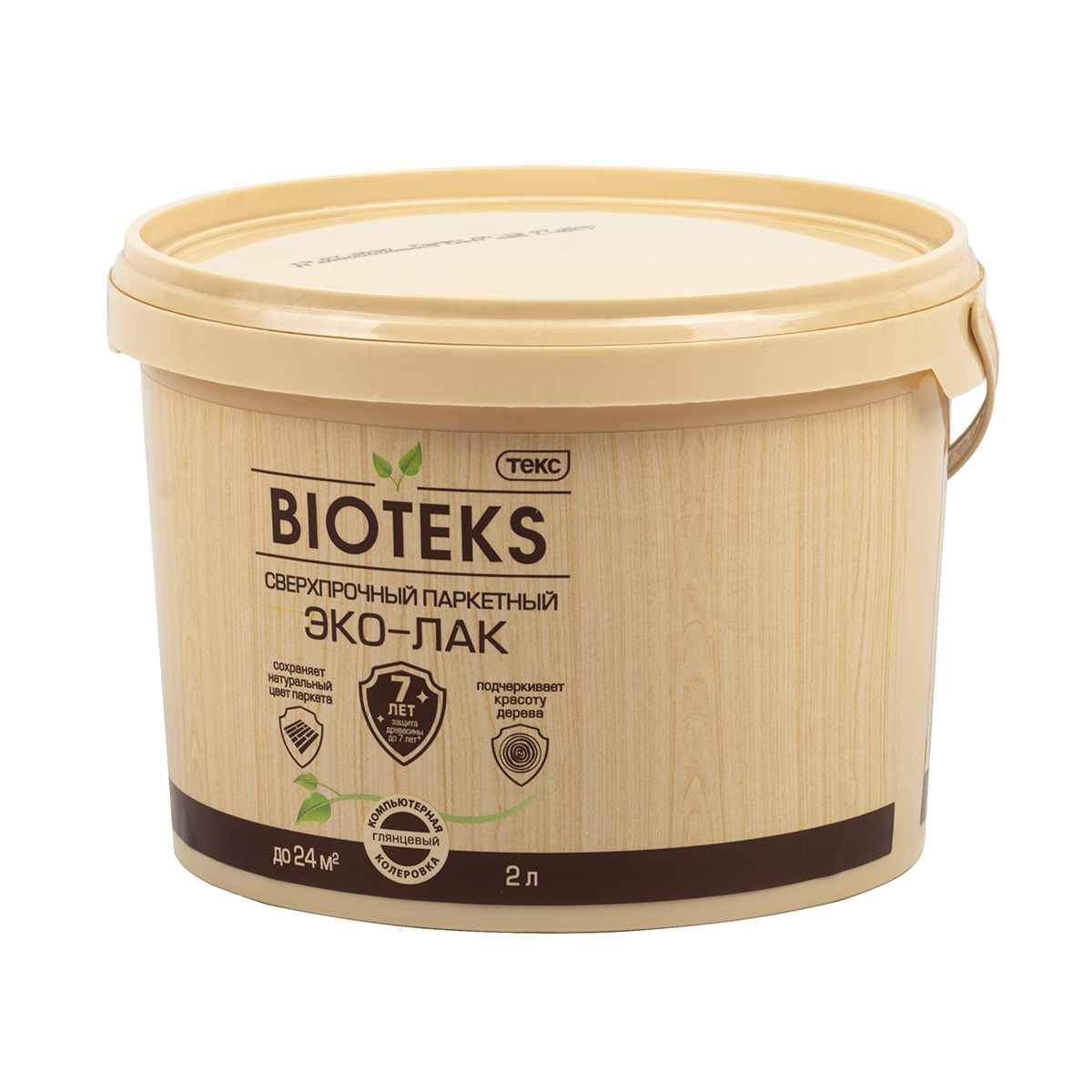 Лак "bioteks" (лак "профи") паркетный водный  глянц.  2 л (1) текс