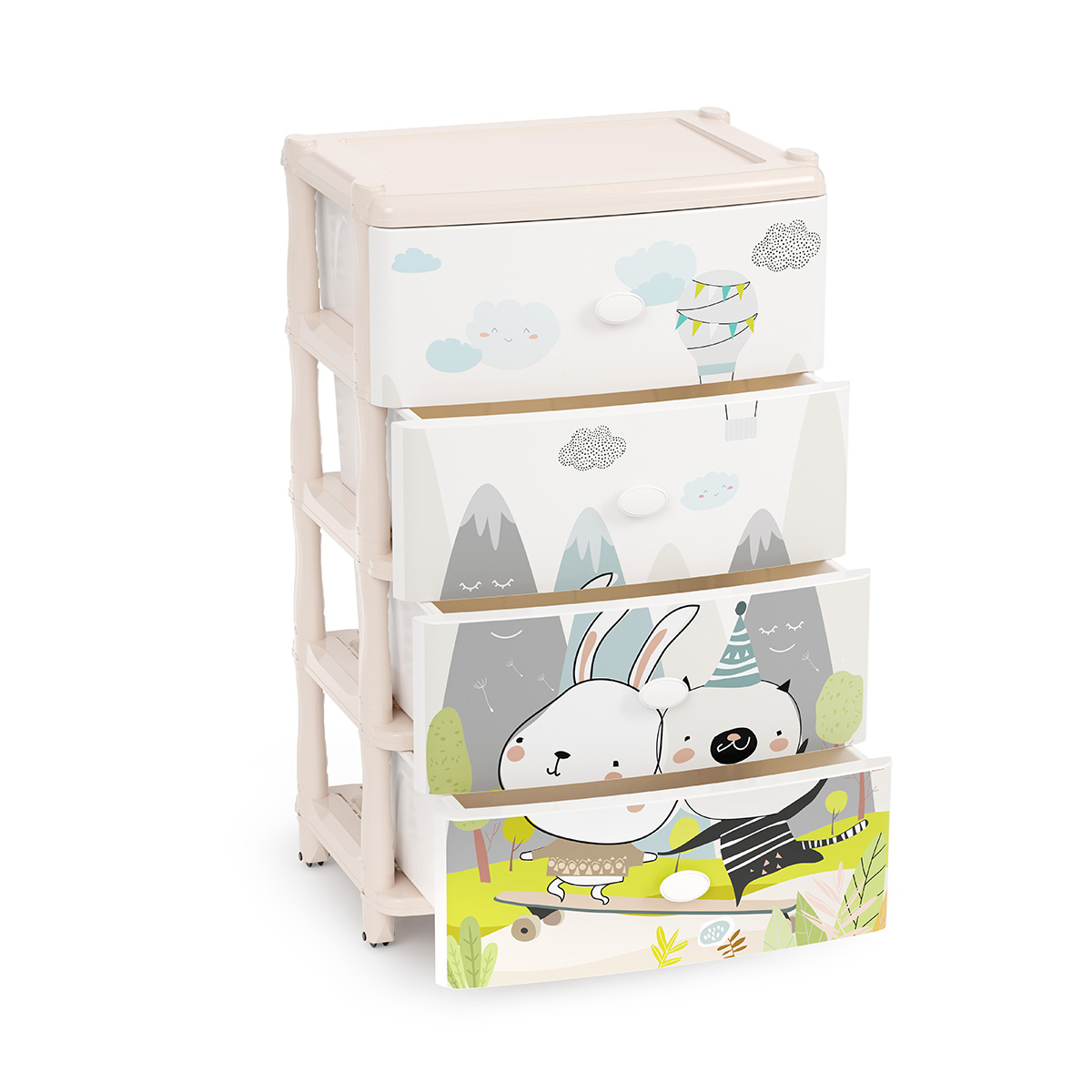 Комод широкий "мульти-пульти"  4-х секционный (1) "альтернатива" м2265