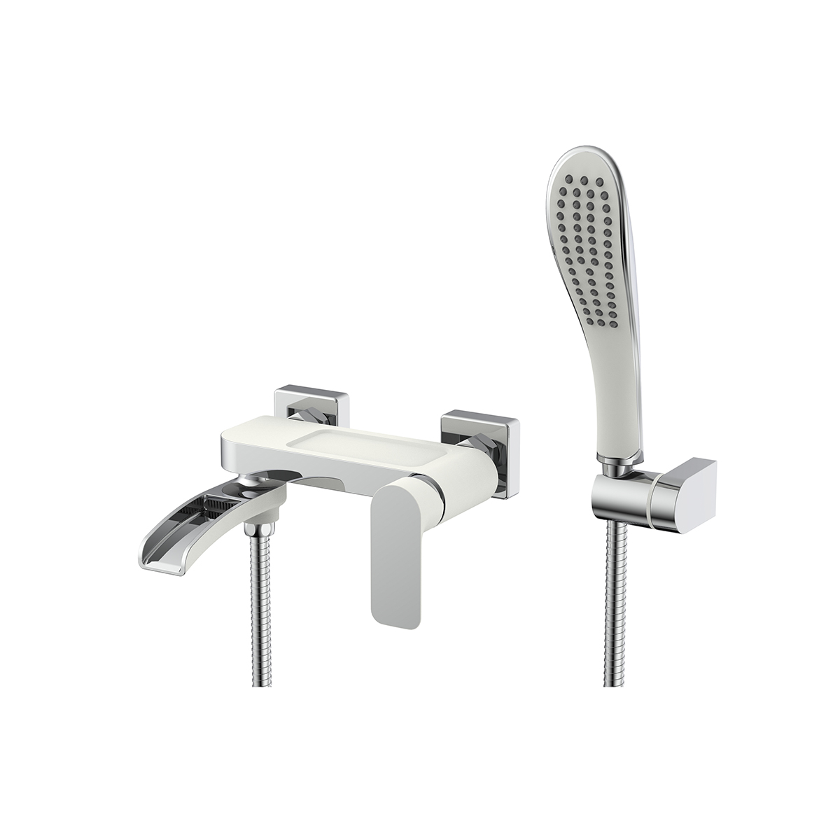 Смеситель для ванн g3248-8 короткий поворотн. излив, белый/хром (1/8) "gappo"