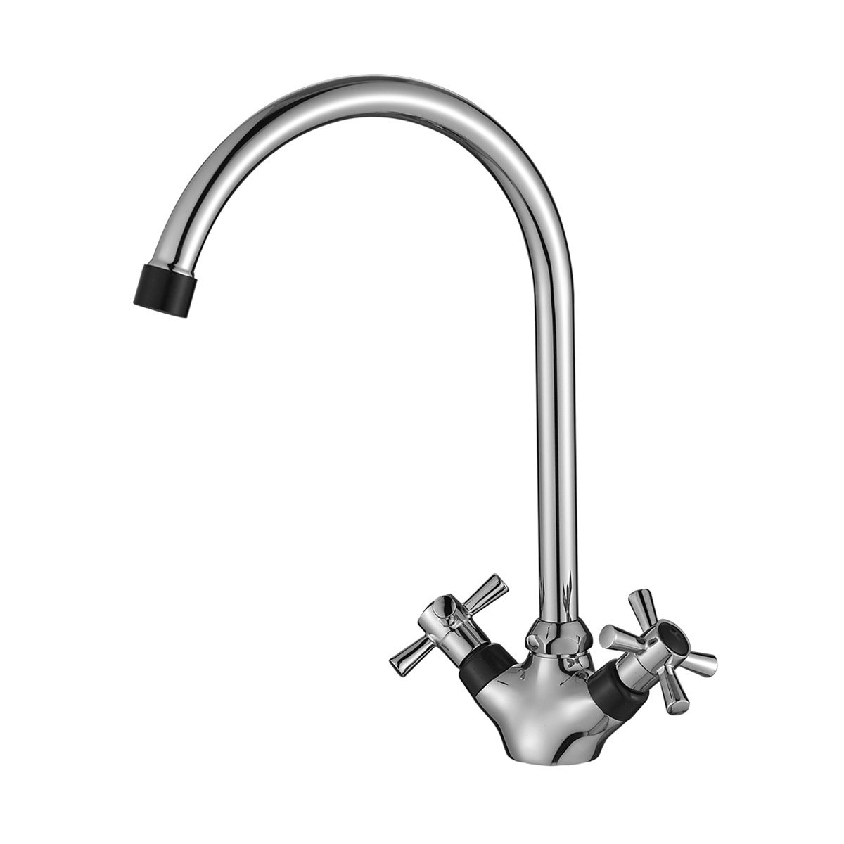 Смеситель для кухни dr51028-black двухвентильный. поворотн. излив (черн/хром) (1/12) "decoroom"