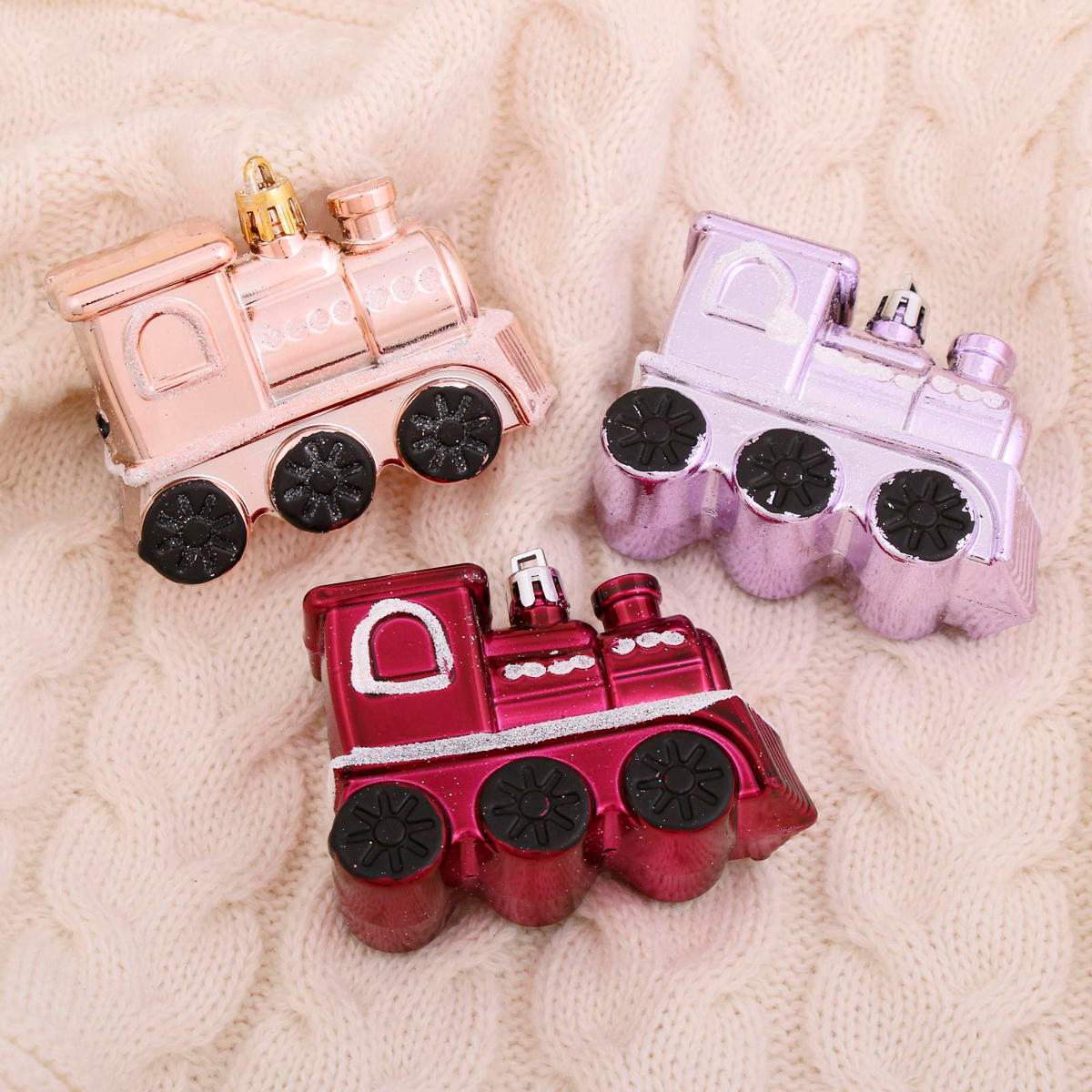 Украшение новогоднее "паровозик" (набор 3 шт.) 8*6 см "зимнее волшебство" 4942109